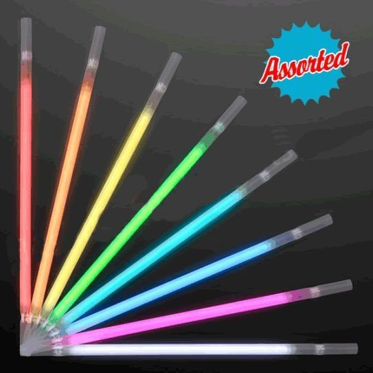 Assorted Color Glow Drinking Straws Pack of 25 A706-51