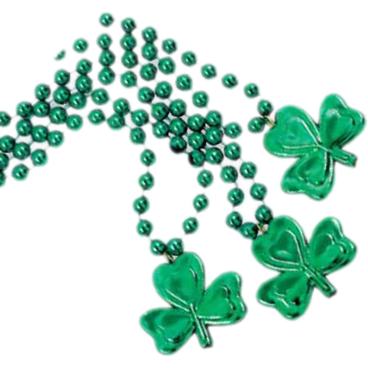 Unlit Mini Shamrock Charm Beaded Necklace Pack of 12 A706-597311