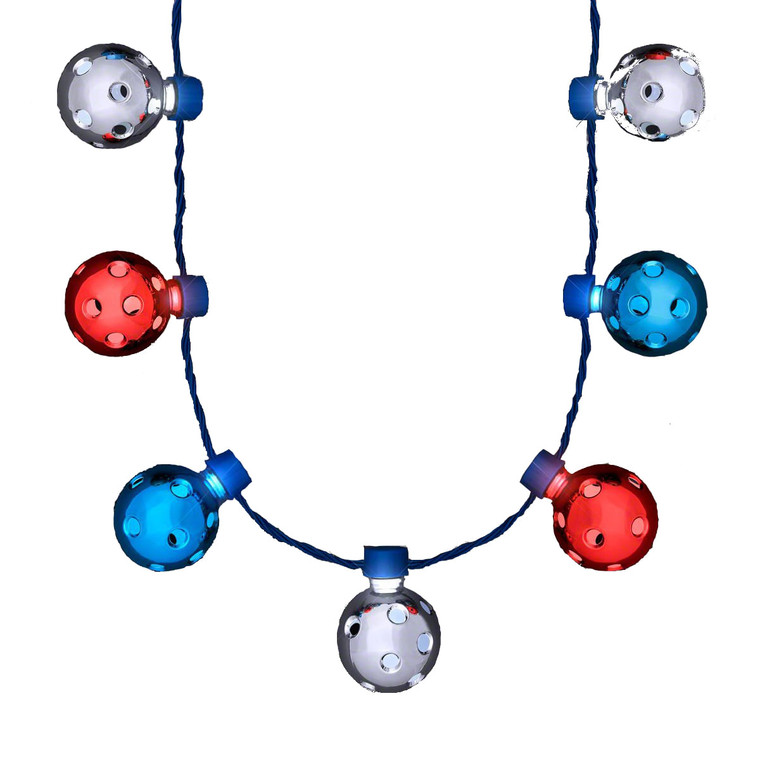 Independence Day Disco Fireworks Necklace A706-RWBFMDB-4thJ