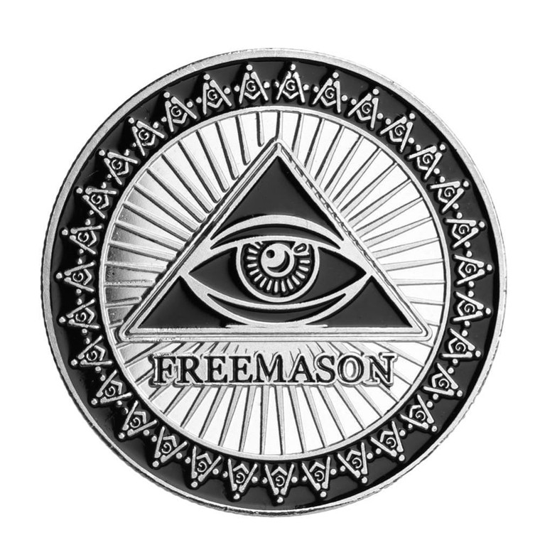 Freemason Masonic Ancient Black Silver Coin A706-FMMABSCCS