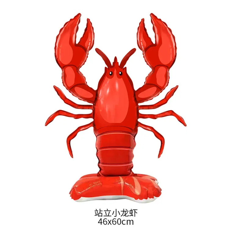Color: RUBY, Ballon Size: 10inch - Self-standing Sea Animal Balloons Crab Shark Foil Balloon Ocean  F640-12000038880186195