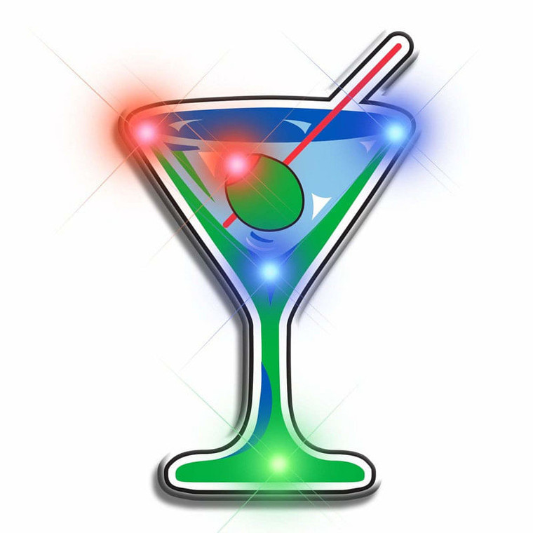 Well Martini Flashing Body Light Lapel Pins A706-3270000