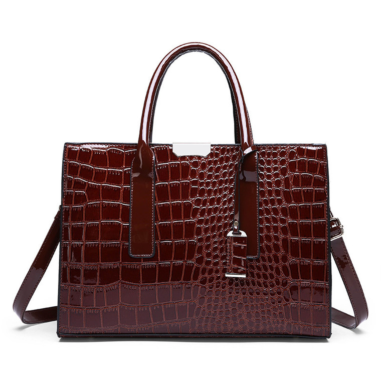Color: Brown, style: Single - European And American Fashion  Pattern One-Shoulder Messenger Handbag Q119-CJNS116280405EV