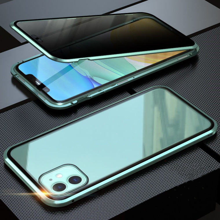Color: Green, Model: IphoneXR - Double-sided Glass Magneto Mobile Phone Case Q119-CJSJBHIP00482-Green-IphoneXR
