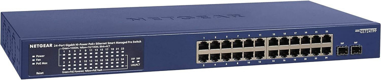 NETGEAR 24P GE POEplus SMART SWITCH C403-TDNET-GS724TPP-300NAS
