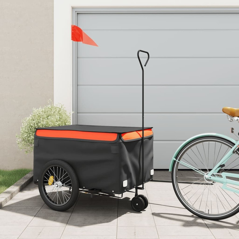 Bike Trailer Black and Orange 99.2 lb Iron A949-94110