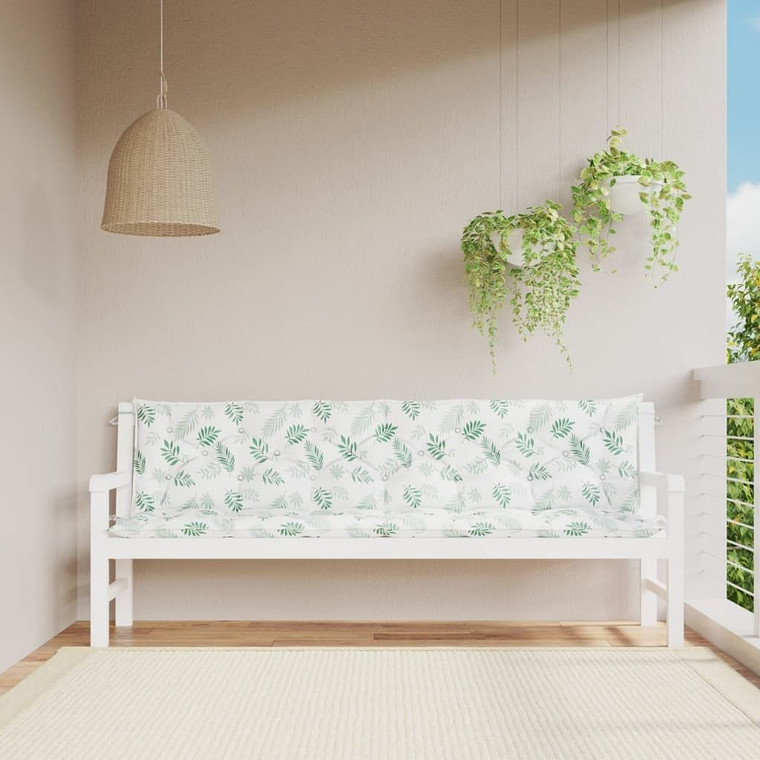 Garden Bench Cushion Set of 2 Leaf Pattern 100% Polyester A949-361750