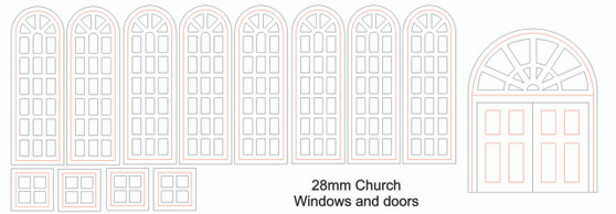 28mm Church Doors and Windows
