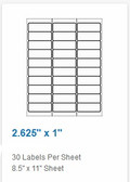 BLANK Sheet of 30 Labels