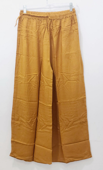 Dark Gold Beige Palazzo Premium Cotton Trouser