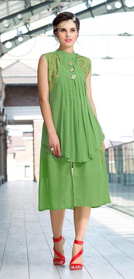 Fashionable Green Rayon Designer Kurti