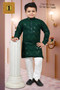 Kids Tailored Black Colored Silk Men Kurta Pajama