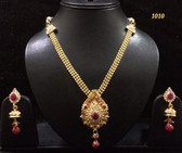 Gold plated pendant designer necklace earring set