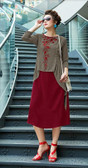 Fashionable Maroon Copper Rayon Designer Kurti