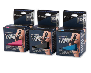 Pro-Tec- Single Strip Kinesiology Tape, Pink OR Blue OR Black