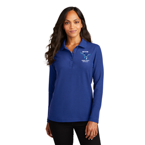 Women Royal Long Sleeve Polo Women Royal Long Sleeve Polo