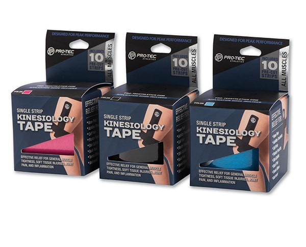 Pro-Tec- Single Strip Kinesiology Tape, Pink OR Blue OR Black