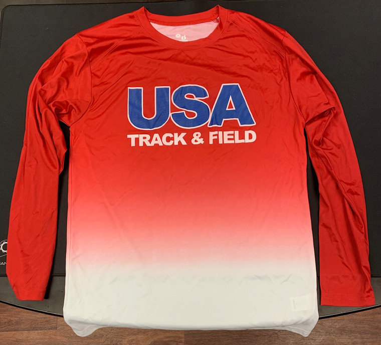 Youth USA Track and Field Dri-Fit Athletic Long Sleeve Shirt (Two Toned)