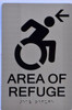 Braille sign AREA OF REFUGE LEFT SIGNTactile Signs  - BRAILLE