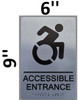 SILVER Accessible Entrance Directional Sign ADA-Sign -Tactile Signs The sensation line