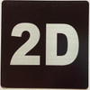 Sign Apartment number 2D  - UNIT NUMBER 2D /SUITE 2D  (BLACK, DOUBLE SIDED TAPE) -Broadway Line