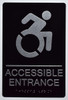 Accessible Entrance Directional Sign -Tactile Signs Tactile Signs   (ALUMINUM SIGNS) THE SENSATION LINE Ada sign