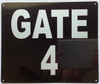 Signage GATE #4  (black, RUST Free Aluminium )