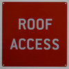 building sign ROOF ACCESS - RED ALUMINUM (ALUMINUM S)