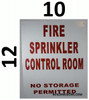 FIRE SPRINKLER CONTROL ROOM NO STORAGE PERMITTED Dob Sign