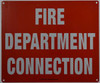 FIRE DEPARTMENT CONNECTION  Compliance sign