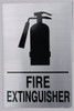 FIRE EXTINGUISHER  (ALUMINUM SILVER) BUILDING SIGN