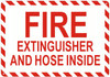 FIRE EXTINGUISHER AND HOSE INSIDE Sign