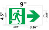 GLOW IN THE DARK HIGH INTENSITY SELF STICKING PVC GLOW IN THE DARK SAFETY GUIDANCE  - "EXIT" WITH RUNNING MAN AND RIGHT ARROW (GLOWING EGRESS DIRECTION  GREEN) BUILDING SIGN