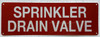 SPRINKLER DRAIN VALVE SIGN