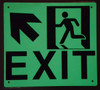 SIGNAGE PHOTOLUMINESCENT EXIT / GLOW IN THE DARK "EXIT" (ALUMINUM  WITH UP LEFT ARROW AND RUNNING MAN/ EGRESS DIRECTION