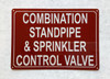 NYC COMBINATION STANDPIPE AND SPRINKLER CONTROL VALVE SIGN
