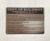 ENGLISH/SPANISH DEPTARTMENT OF BUILDING SUBDIVISION A,B,C,D COMPLIANCE SIGN