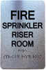 FIRE SPRINKLER RISER ROOM SAFETY SIGN WITH RAISED LETTERS