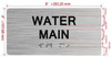 FD WATER MAIN SIGN WITH RAISED LETTERS