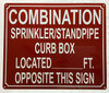 HPD COMBINATION SPRINKLER STANDPIPE CURB BOX LOCATED FEET OPPOSITE THIS SIGN SIGN