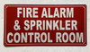 FIRE ALARM & SPRINKLER CONTROL ROOM SAFETY SIGN