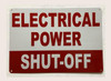 FD ELECTRICAL POWER SHUT-OFF SIGN