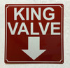 NYC KING VALVE ARROW DOWN SIGN