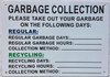 NYC RECYCLING GARBAGE COLLECTION COMPLIANCE SIGN