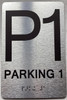 FLOOR NUMBER COMPLIANCE SIGN WITH RAISED LETTERS THE PARK AVE LINE (P1- PARKING 1)