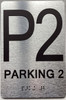 HPD FLOOR NUMBER SIGN WITH RAISED LETTERS THE PARK AVE LINE (P2- PARKING 2)