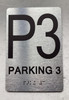 NYC FLOOR NUMBER SIGN WITH RAISED LETTERS THE PARK AVE LINE (P3-PARKING 3)