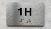 APT NUMBER 1H COMPLIANCE SIGN-UNIT NUMBER COMPLIANCE SIGN WITH RAISED LETTERS