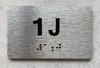 APT NUMBER 1J SIGN-UNIT NUMBER SIGN WITH RAISED LETTERS