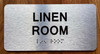 HPD LINEN ROOM SIGN WITH RAISED LETTERS